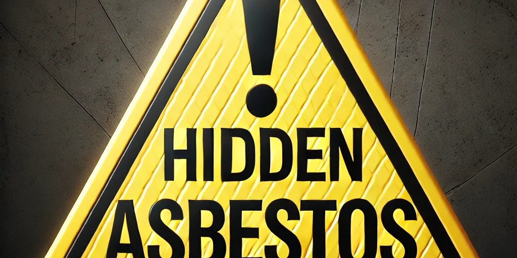 hidden asbestos warning sign