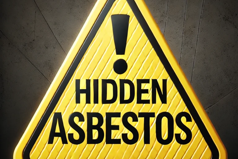 hidden asbestos warning sign